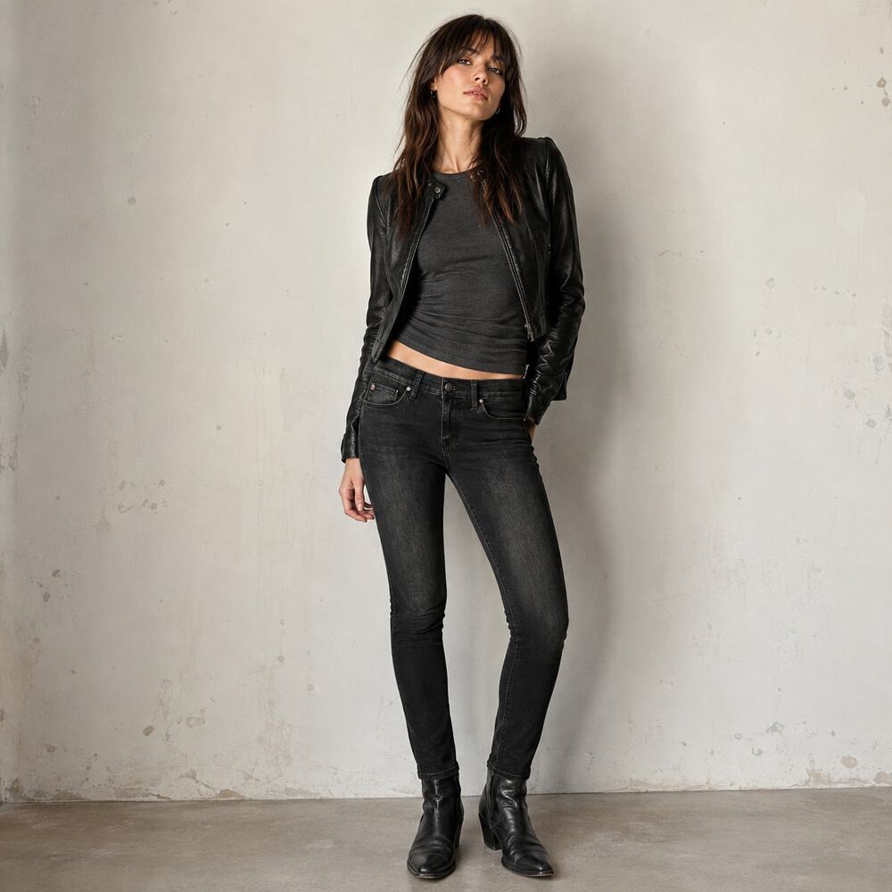 Hudson Natalie Ridley Y2K Womens Jeans Sz 25 Indie Sleaze Rocker Skinny Goth